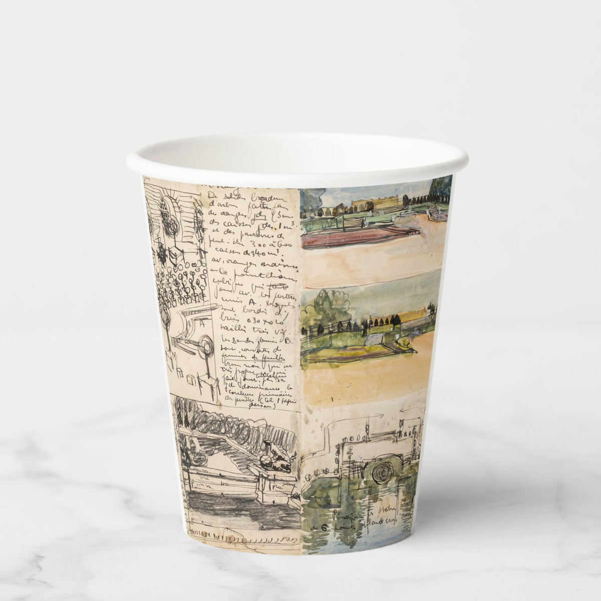 Le Jardin Français Le Plan paper party cup, front