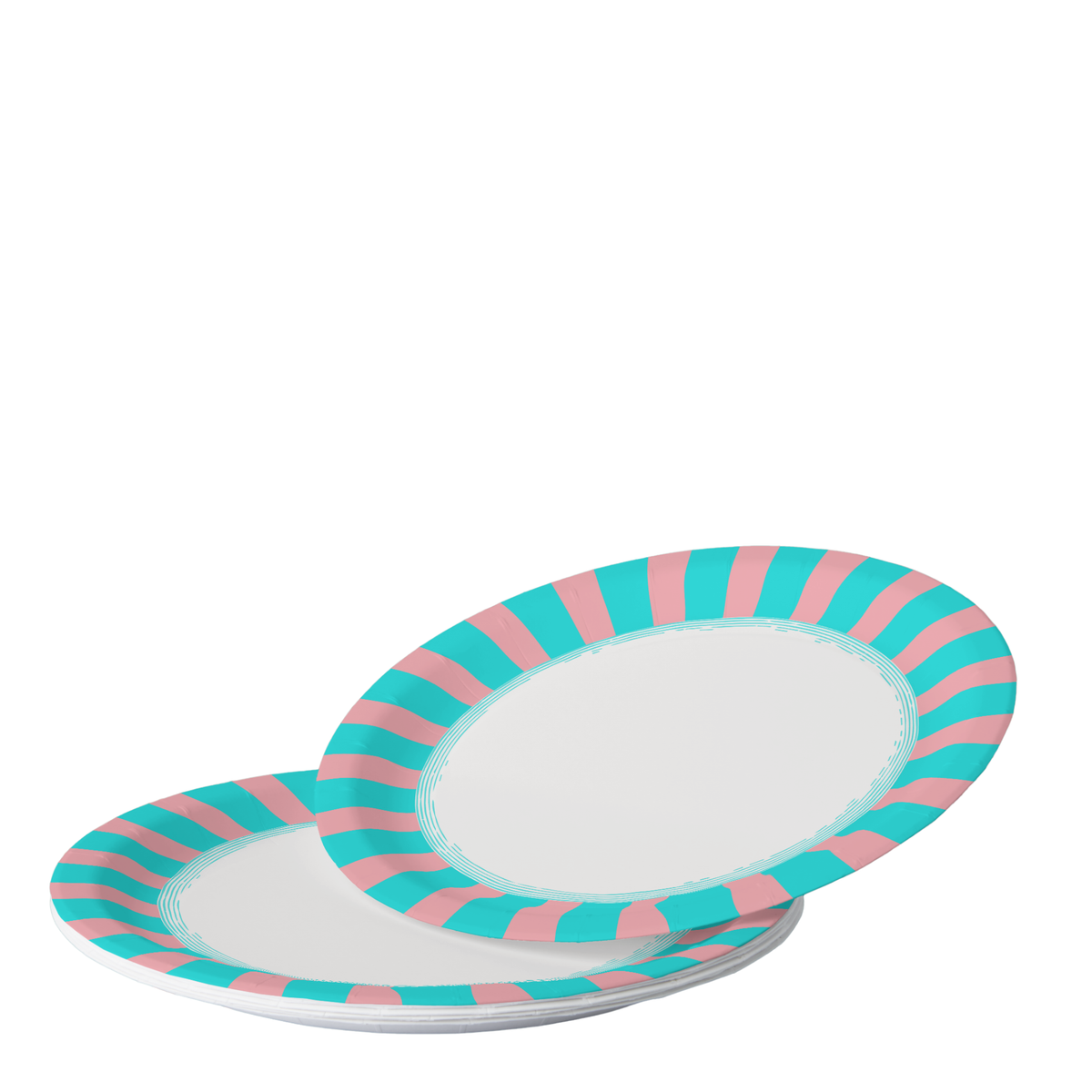 Vintage Voyagers France Party Plates Aqua