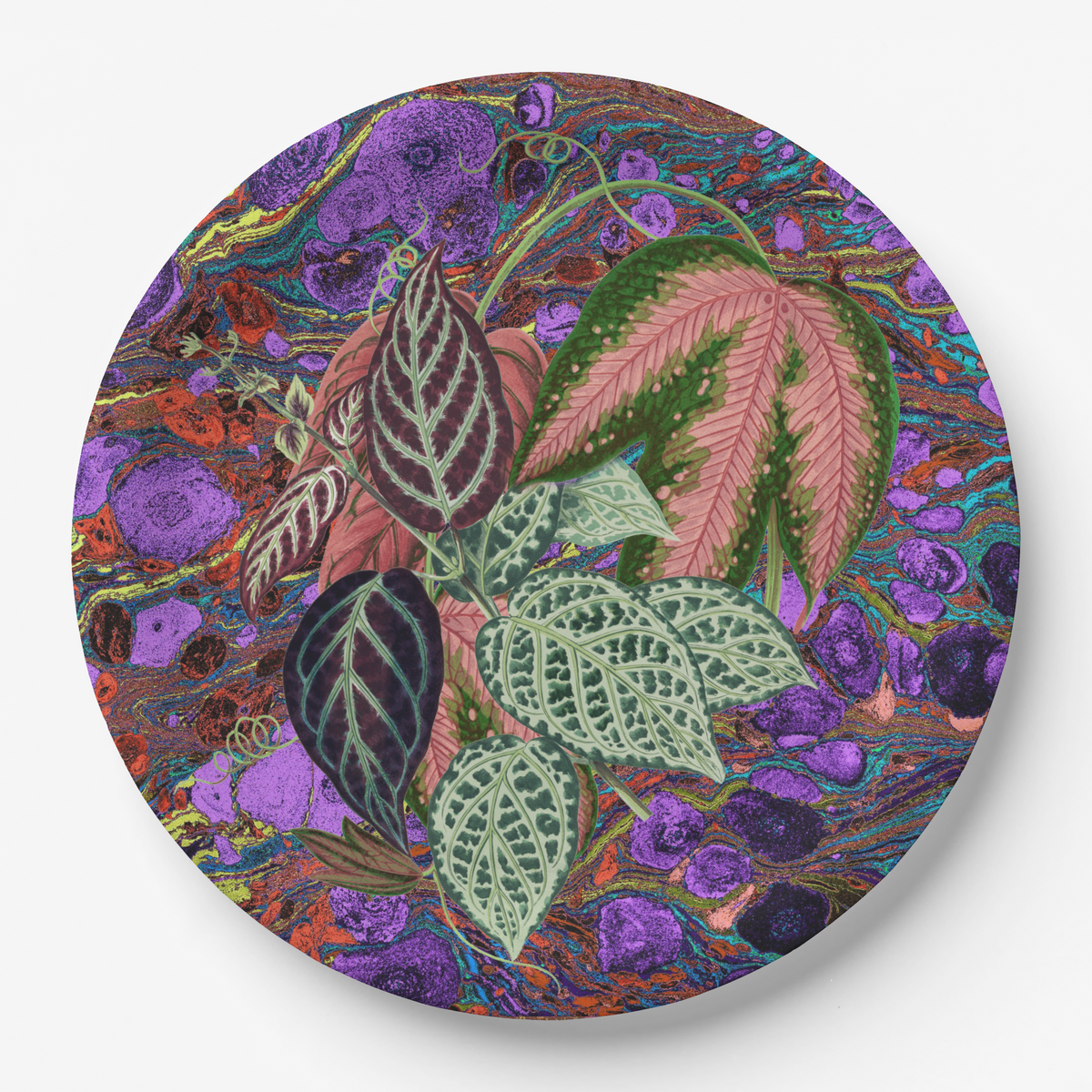 Vintage Voyagers France Aubergine Paper Party Plate