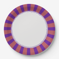 Vintage Voyagers France Aubergine Radial Stripe Plate