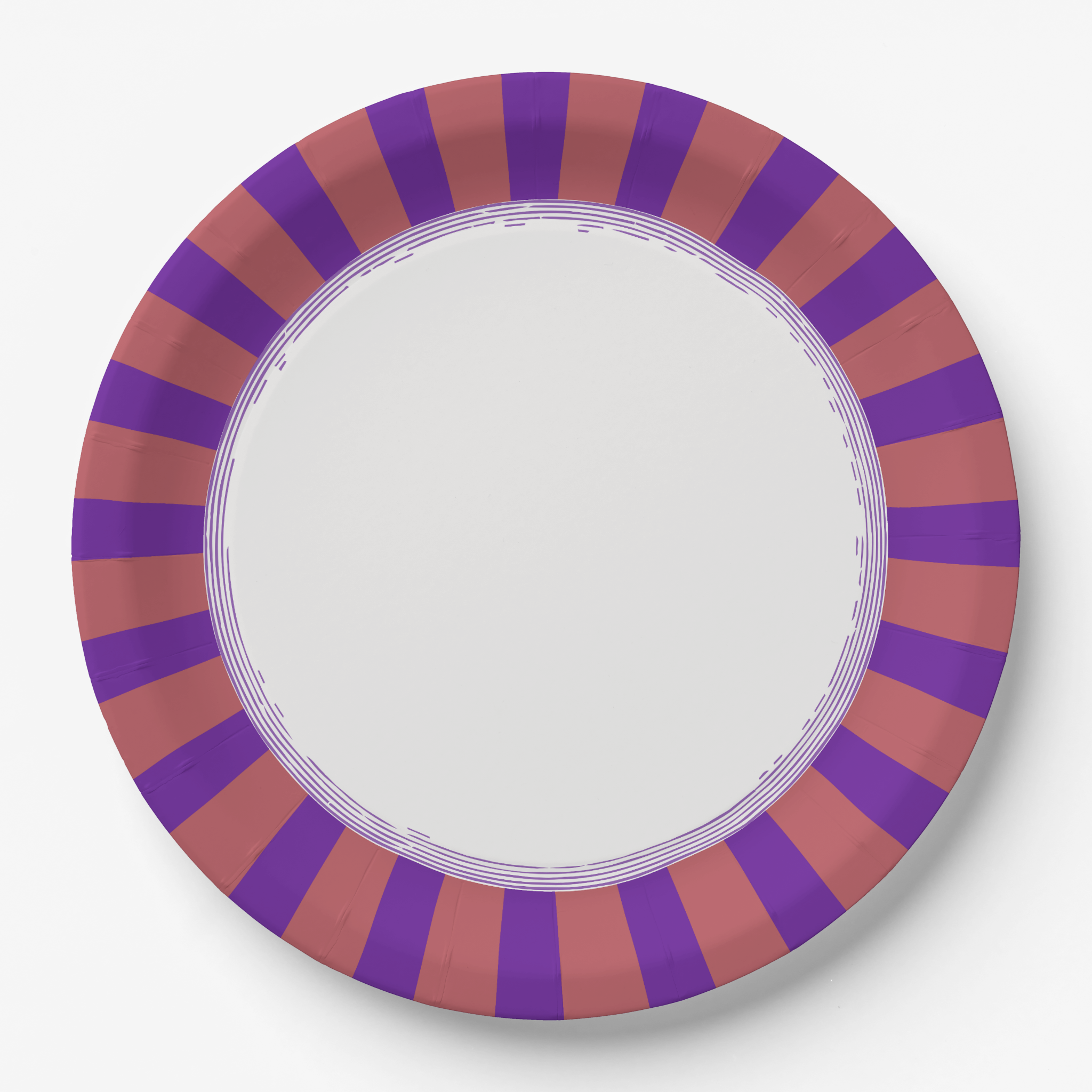 Vintage Voyagers France Aubergine Radial Stripe Plate
