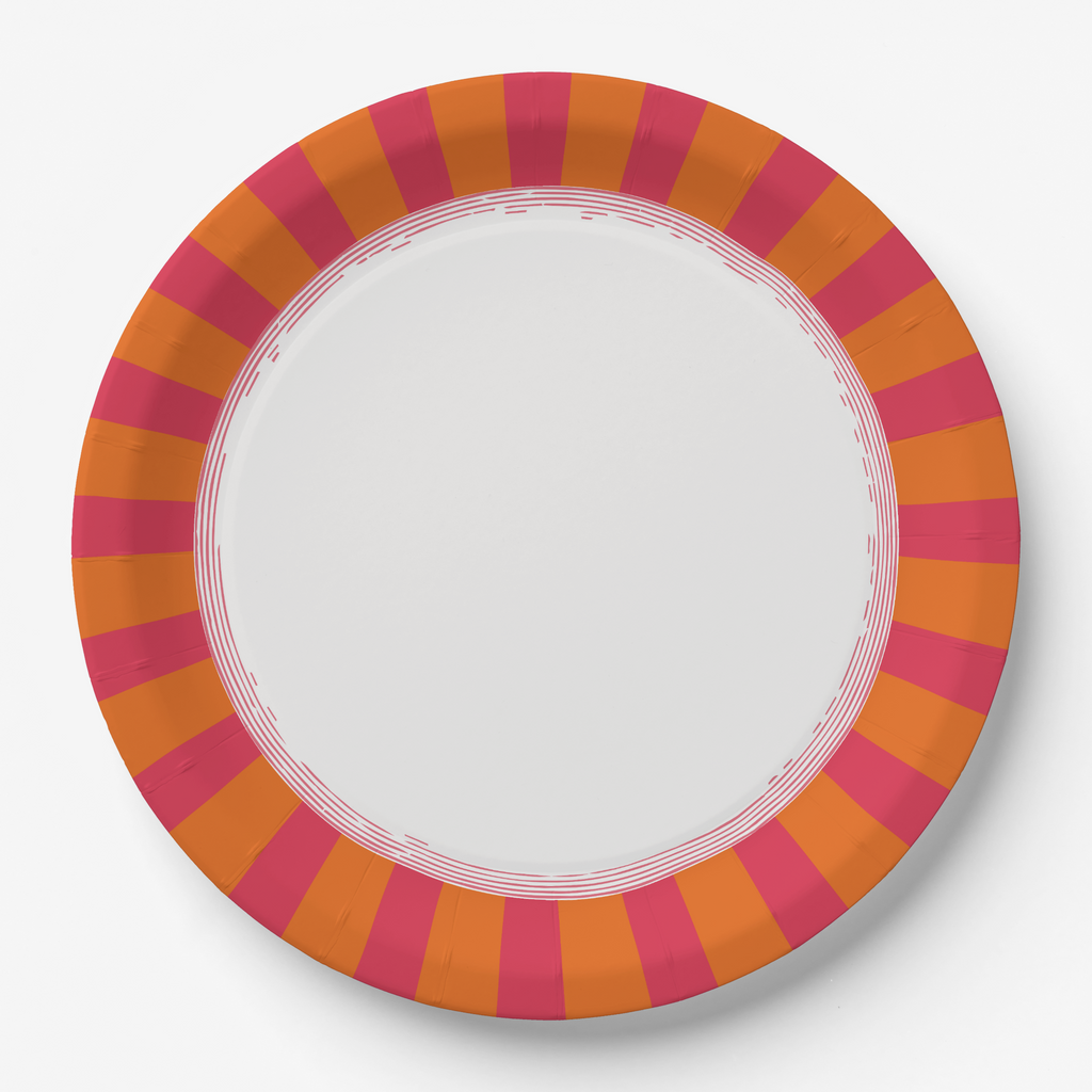 Vintage Voyagers France Crimson Paper Party Plates