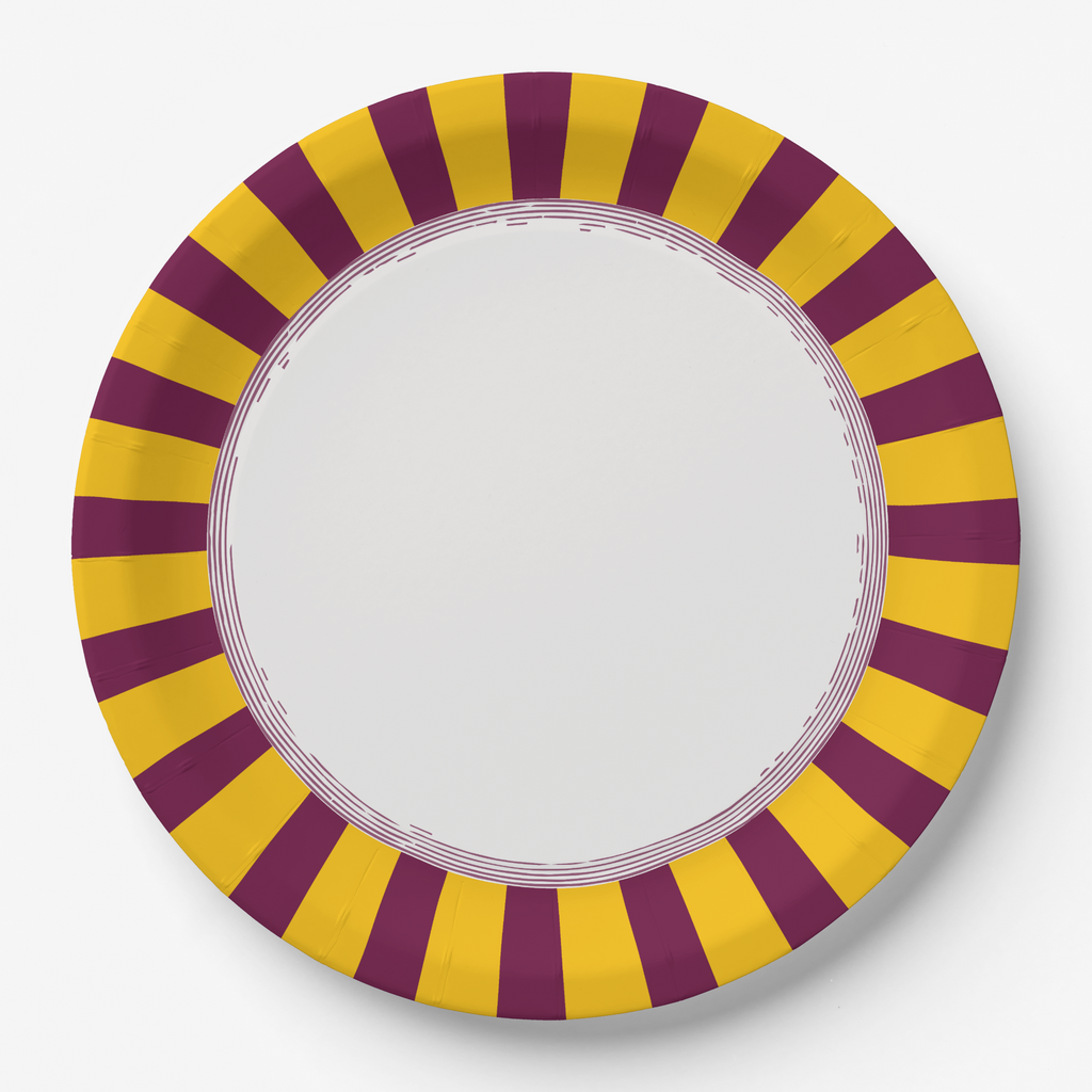 Vintage Voyagers France Marigold Radial Paper Plate