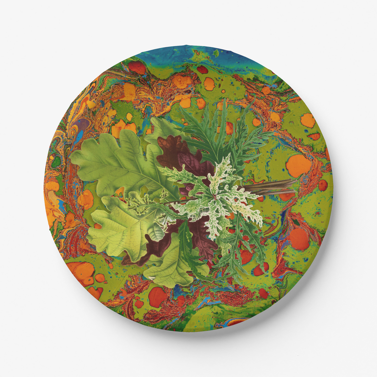 Vintage Voyagers France Les Fleurs Teal Floral Plate