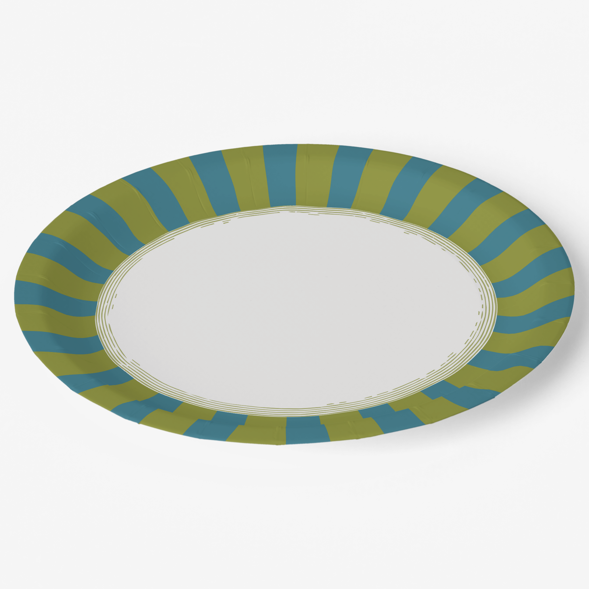 Vintage Voyagers France Les Fleurs Teal Radial Stripe Plate