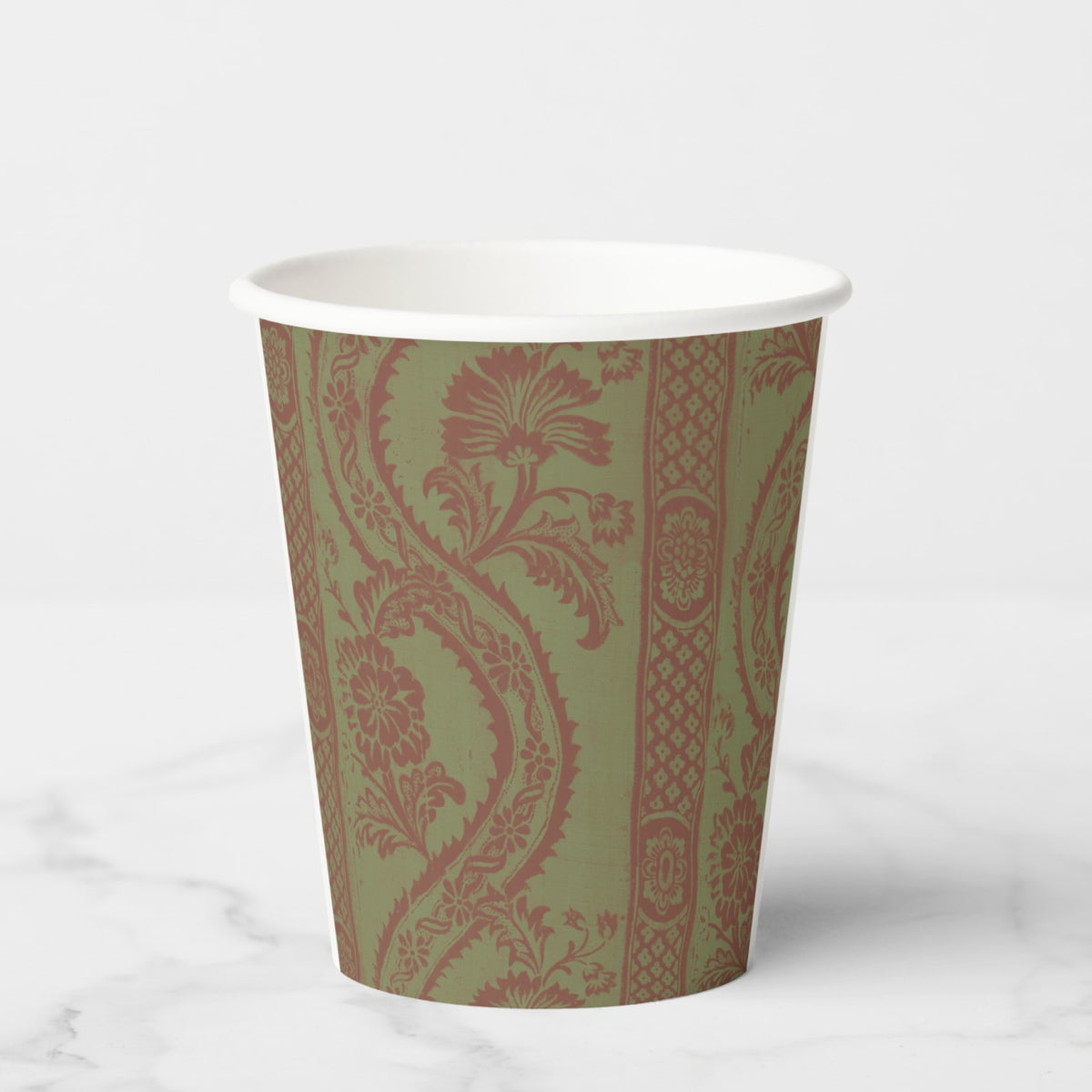 La Table Provinciale Green Batik paper party cup, front